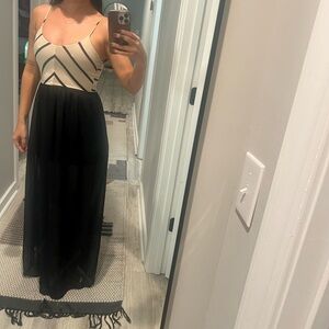 Chic Black and Tan Maxi Dress